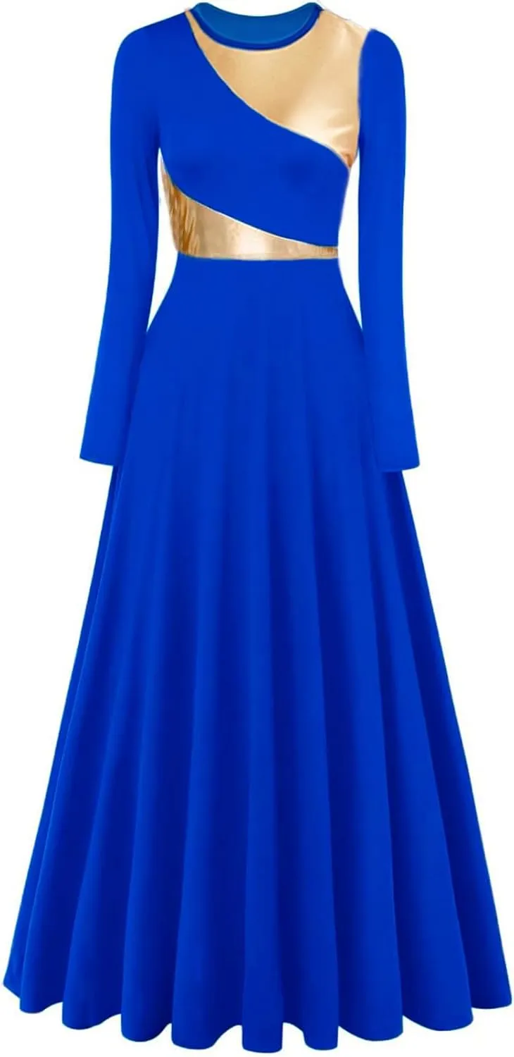 Women Worship Liturgical Dance Dress Full Length Church Robe Modern Praise Dance Dress Lyrical