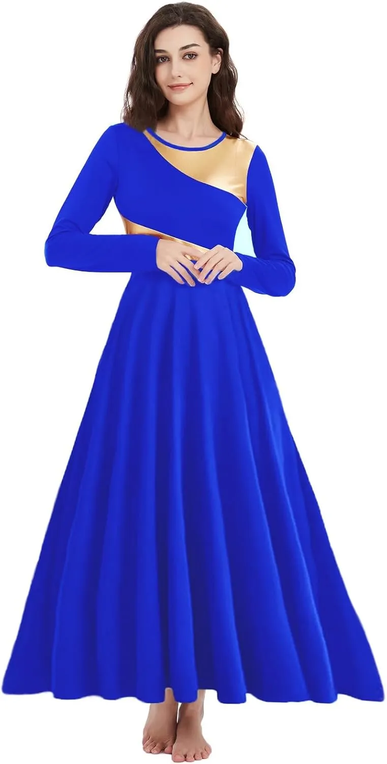 Women Worship Liturgical Dance Dress Full Length Church Robe Modern Praise Dance Dress Lyrical