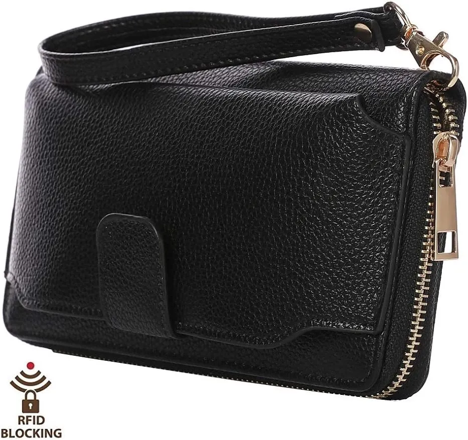 Women Wristlet Wallet with Cell Phone Holder Zip Around Handbag …