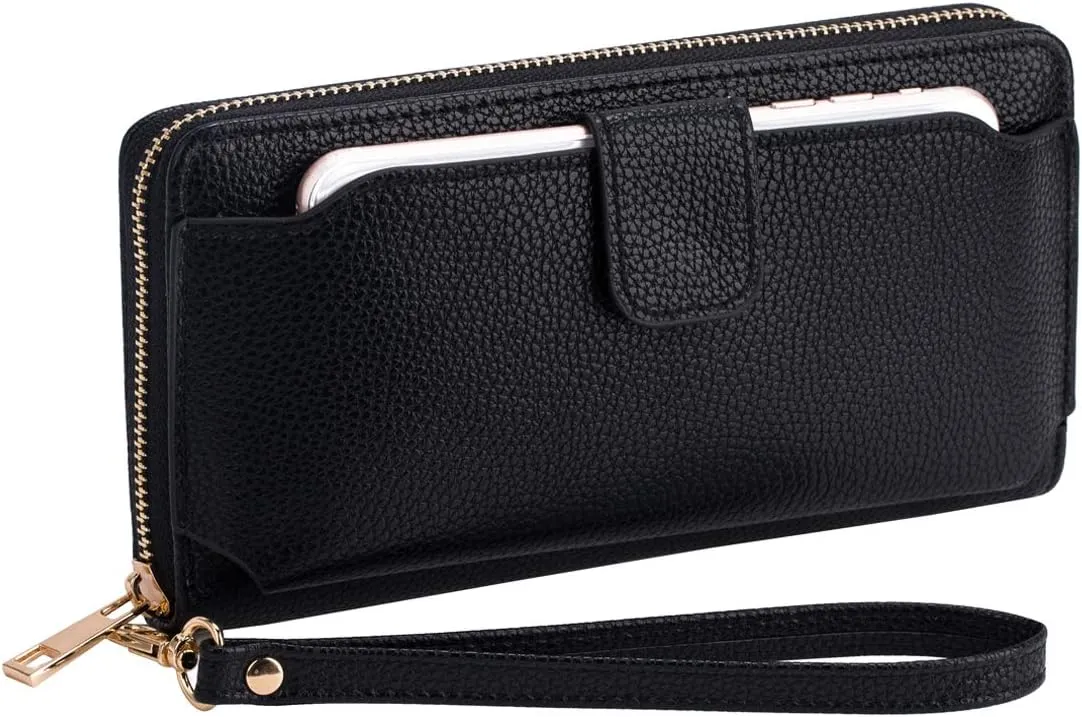 Women Wristlet Wallet with Cell Phone Holder Zip Around Handbag …