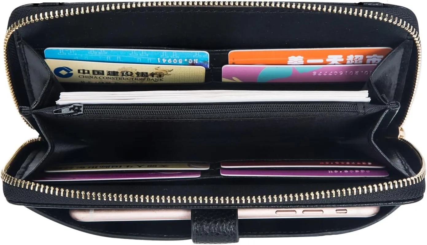 Women Wristlet Wallet with Cell Phone Holder Zip Around Handbag …