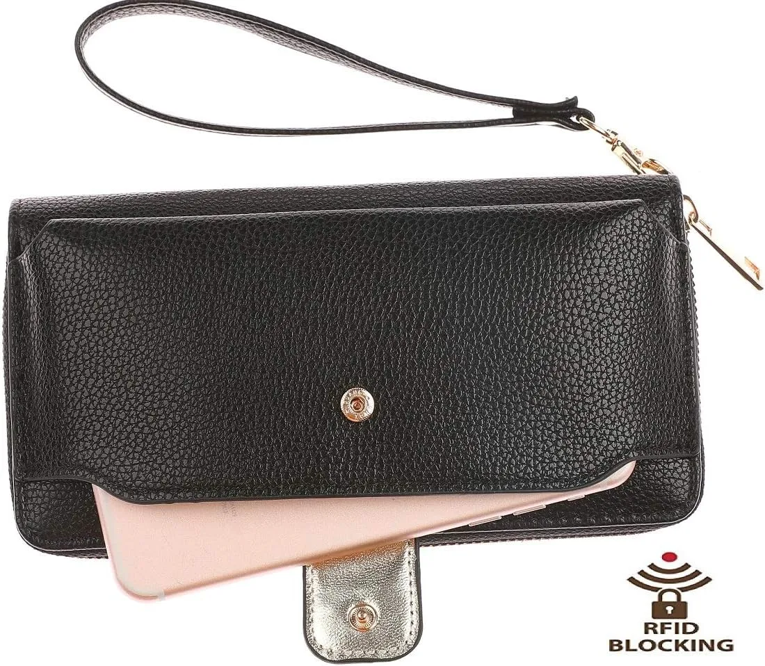 Women Wristlet Wallet with Cell Phone Holder Zip Around Handbag …