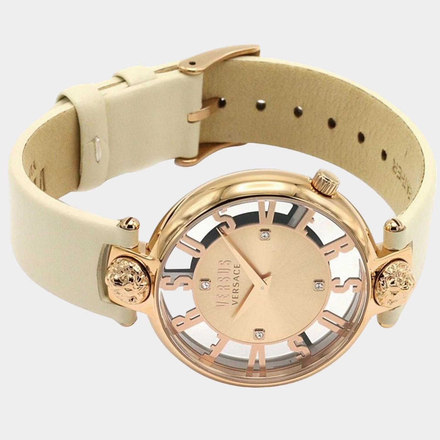 Women Rose Gold Analog Leather Watch VSP490318