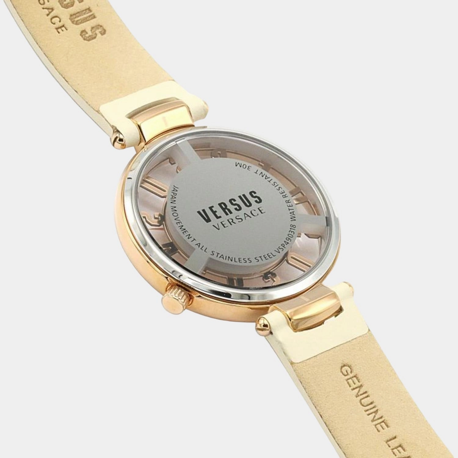 Women Rose Gold Analog Leather Watch VSP490318