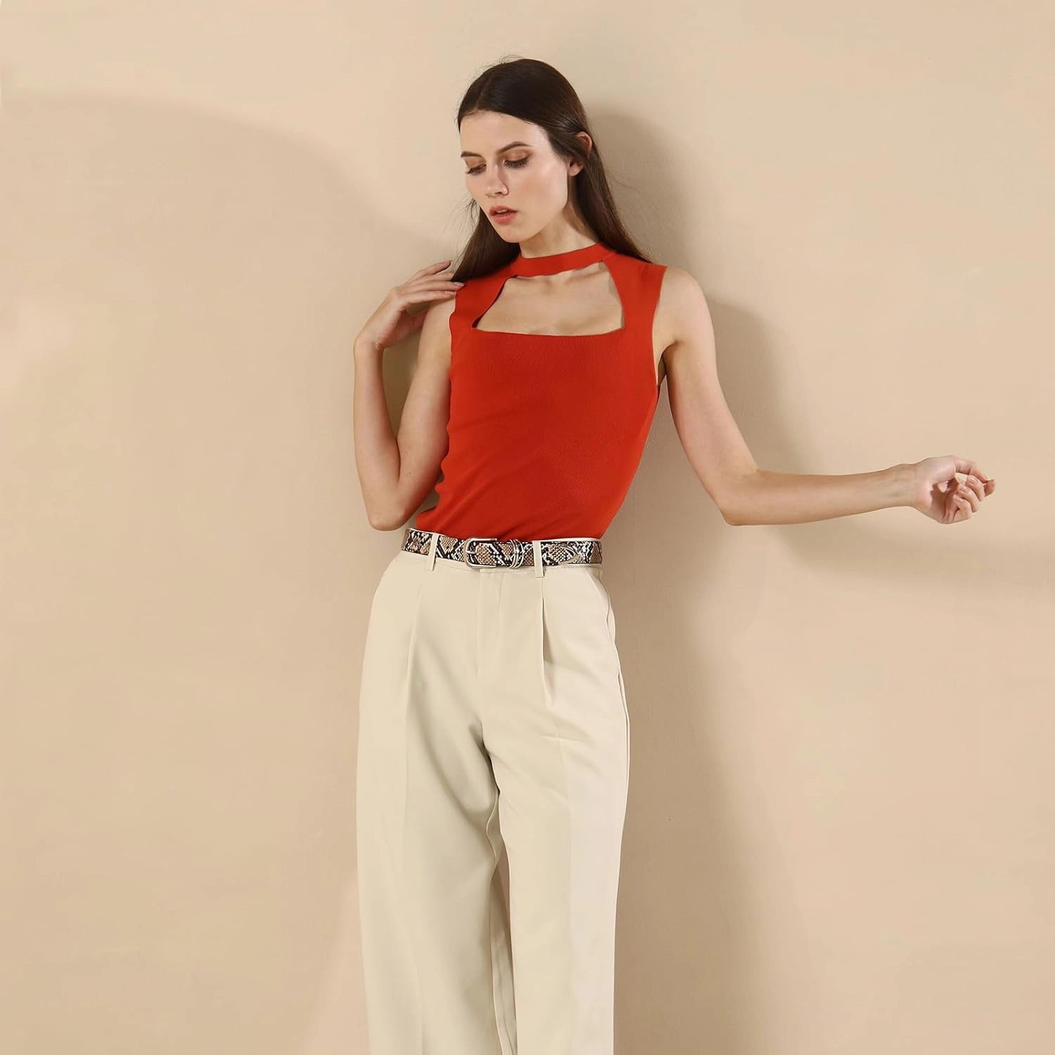 Women's Leather Belts with Gold Buckle Fashion Leather Waist Belt Elegant Ladies Belts for Jeans Dress & Casual Wear