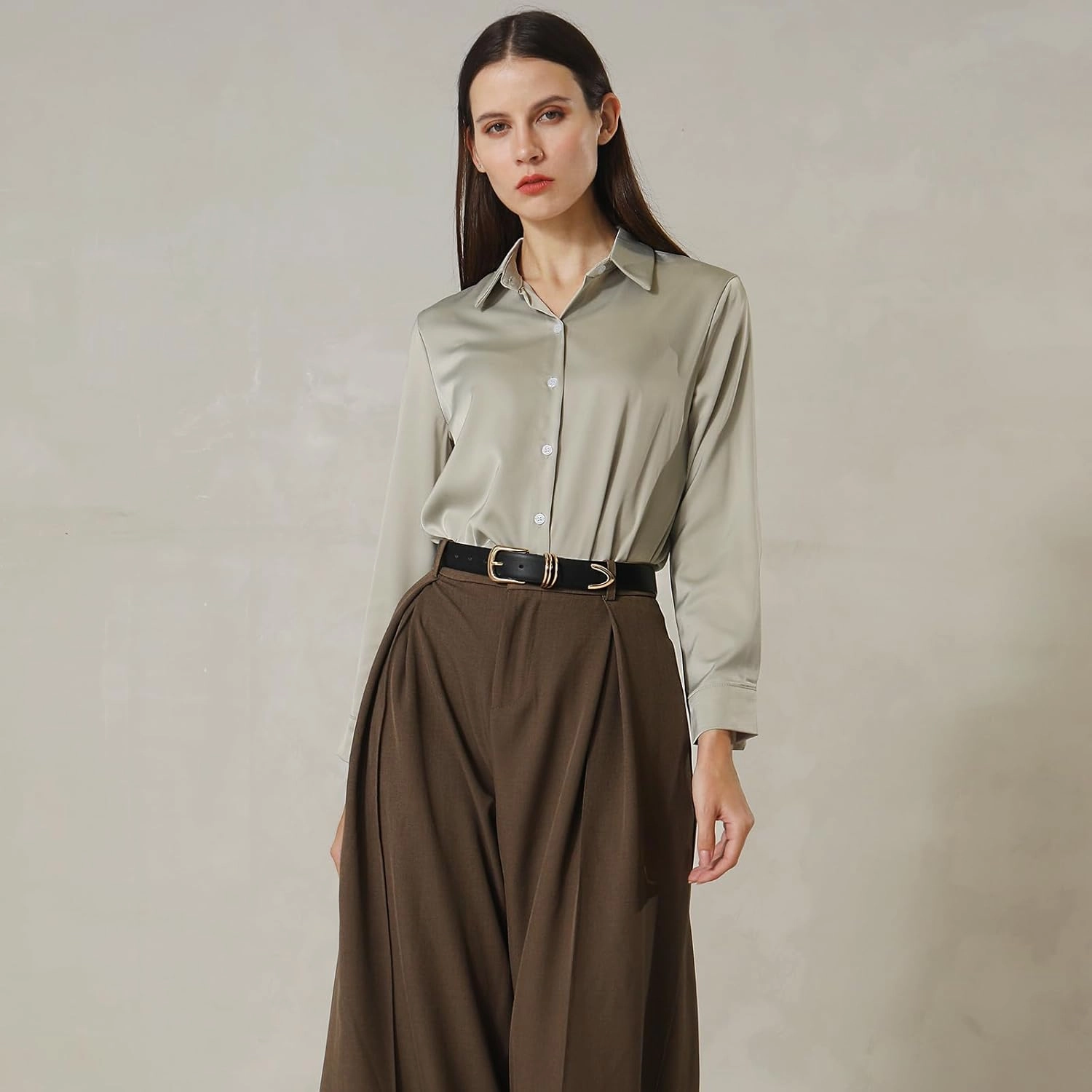 Women's Leather Belts with Gold Buckle Fashion Leather Waist Belt Elegant Ladies Belts for Jeans Dress & Casual Wear