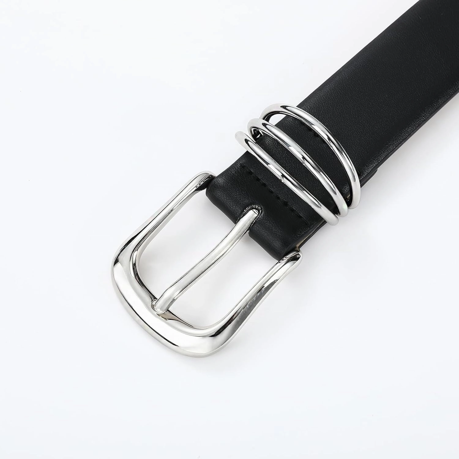 Women's Leather Belts with Gold Buckle Fashion Leather Waist Belt Elegant Ladies Belts for Jeans Dress & Casual Wear