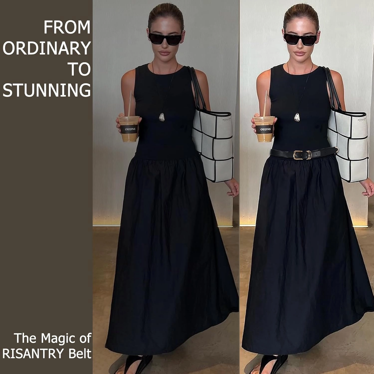 Women's Leather Belts with Gold Buckle Fashion Leather Waist Belt Elegant Ladies Belts for Jeans Dress & Casual Wear