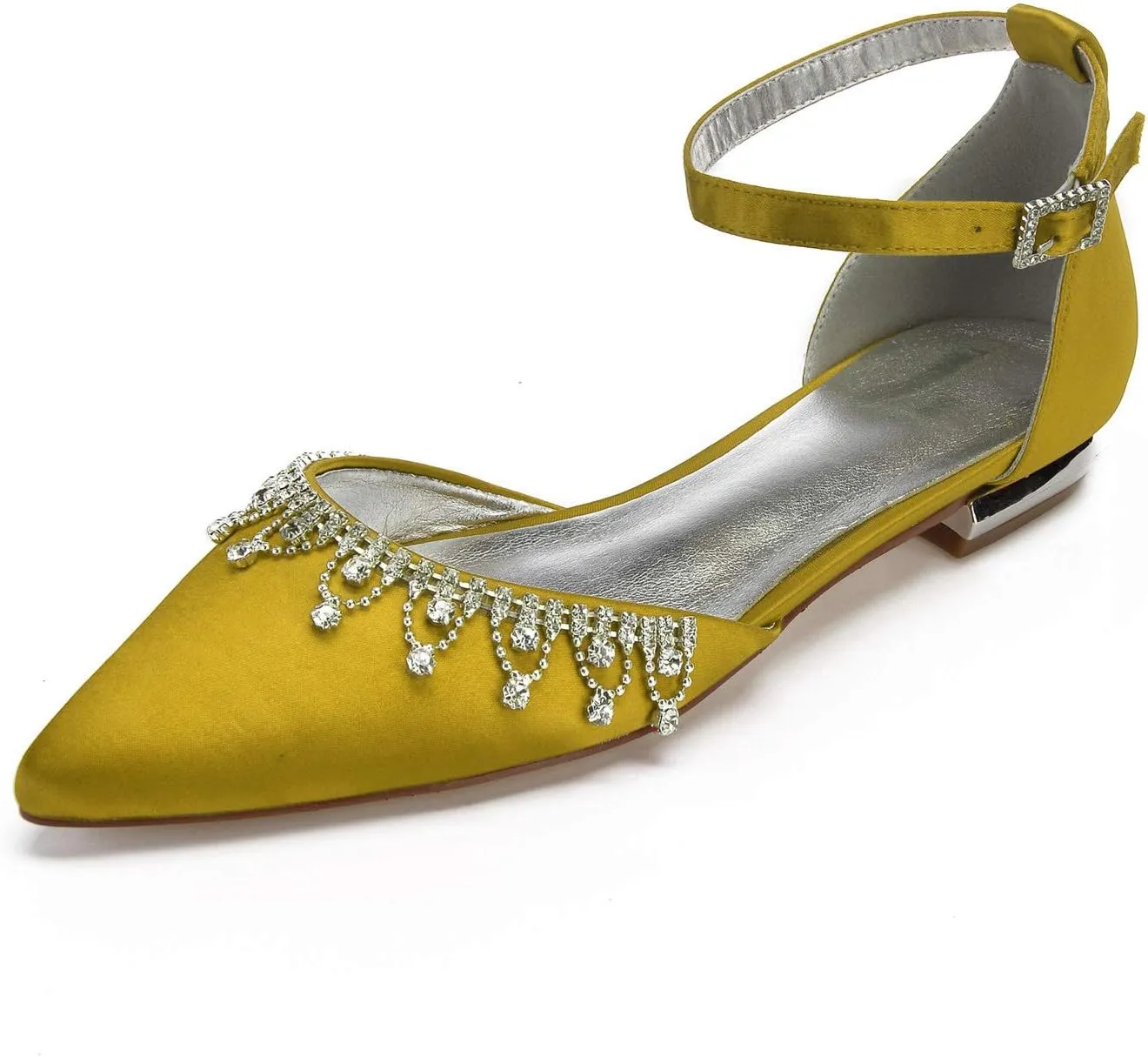 Women's 2cm Low Block Heel Satin Pumps with Silver PU Lining & Non-Slip Sole | Office/Daily Comfort Shoes | 8  Elegant Colors