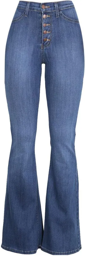 Womens Button Up Curvy Slim Fit Butt Lifting Denim Skinny Jeans Flare Denim Pants Bell Bottom Jeans Bootcut Jeans