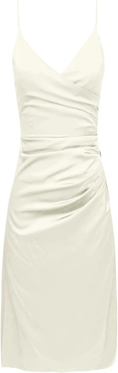 Women's Elegant Backless Pleated Satin Strapless Bridesmaid Dress Sequin Maxi Dress for Women