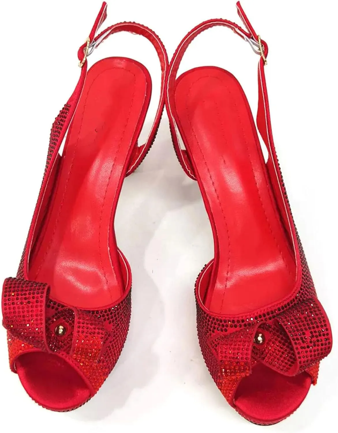Womens Italian Wedding Shoes Set Rhinestone Bridal Pumps and Matching Evening Bag Convertible Satin Clutch Purse Bag