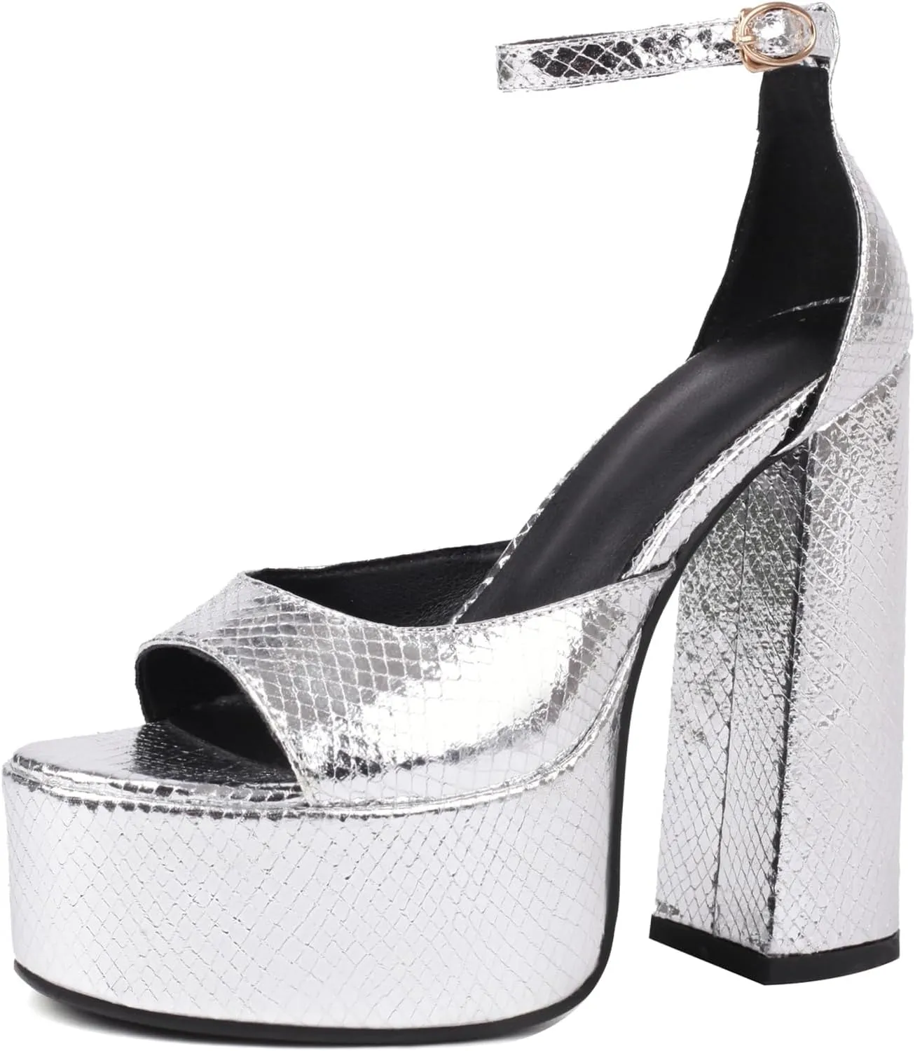 Women's Metallic Gold Platform Heele Sandals