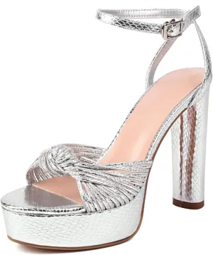 Women's Metallic Gold Platform Heele Sandals