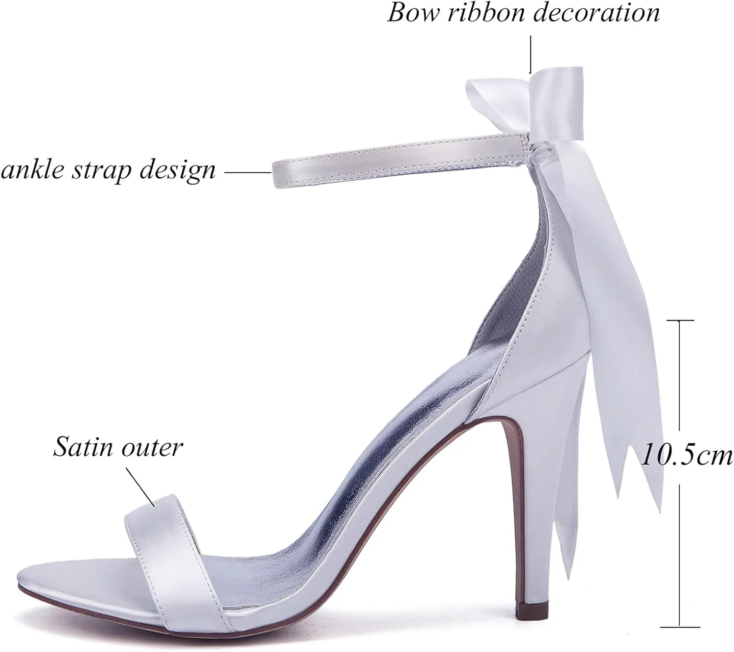 Womens Peep Toe Pumps Bow Ribbon Satin High Heel Sandal Fashion Party Wedding Bridal Dress Prom Sandals