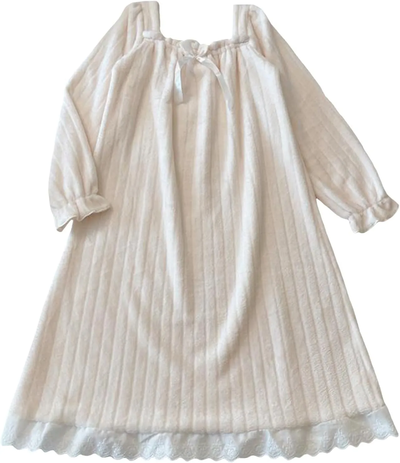 Womens Solid Coloured Flannel Thickened Padded Warm Of The Nightgown Over The Head Type Of Homewear Soft Comfy Pants
