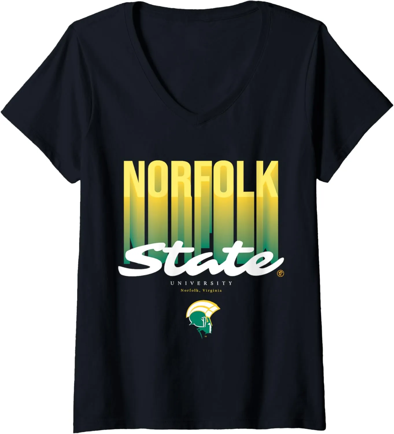 Womens The Yard Essentials - Norfolk State University - NSU Fade V-Neck T-Shirt
