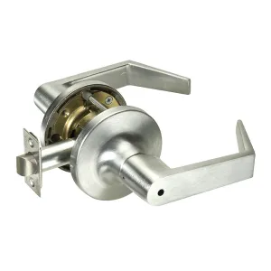 Yale 5400LN Series Grade 1 Privacy Cylindrical Lockset, Augusta Lever, Keyless, Satin Chrome Finish, Non-Handed, 2-3/4" Backset, ASA Strike