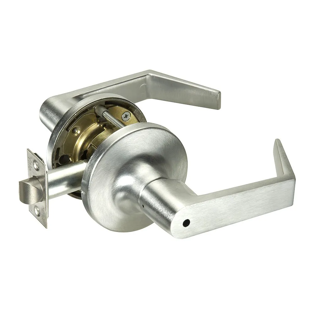 Yale 5400LN Series Grade 1 Privacy Cylindrical Lockset, Augusta Lever, Keyless, Satin Chrome Finish, Non-Handed, 2-3/4" Backset, ASA Strike