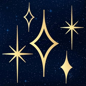 Yaocom 5 Pieces Midcentury Modern Vintage Style Starburst Metal Wall Decor Mid Century Modern Elegance Wall Accents Diamond Star Bursts Decor Vintage Style Home Decoration(Gold)