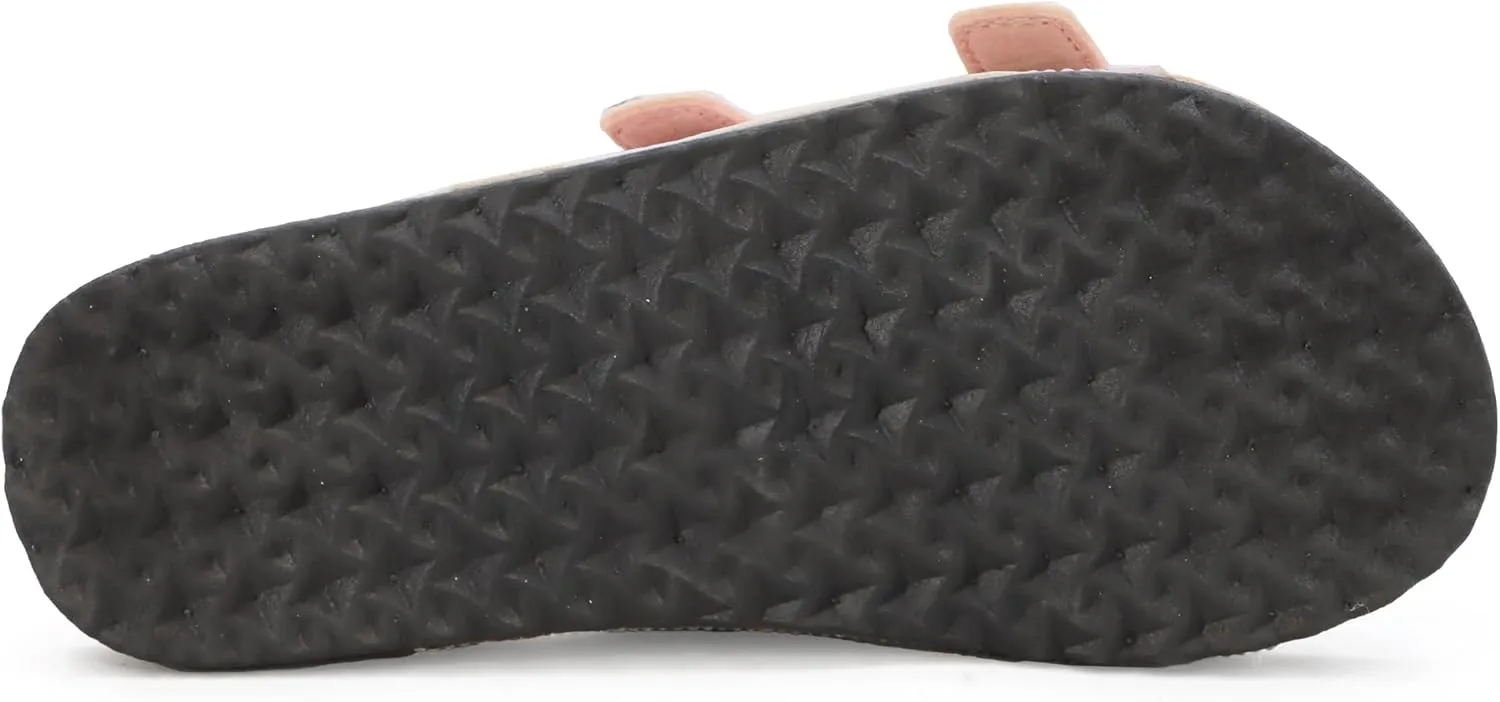 YOKI GIENNA-50Y Girls Sandals with Rhinestone-Encrusted Buckles, Cushioned Cork Footbed Flats, Girls Summer Sandals