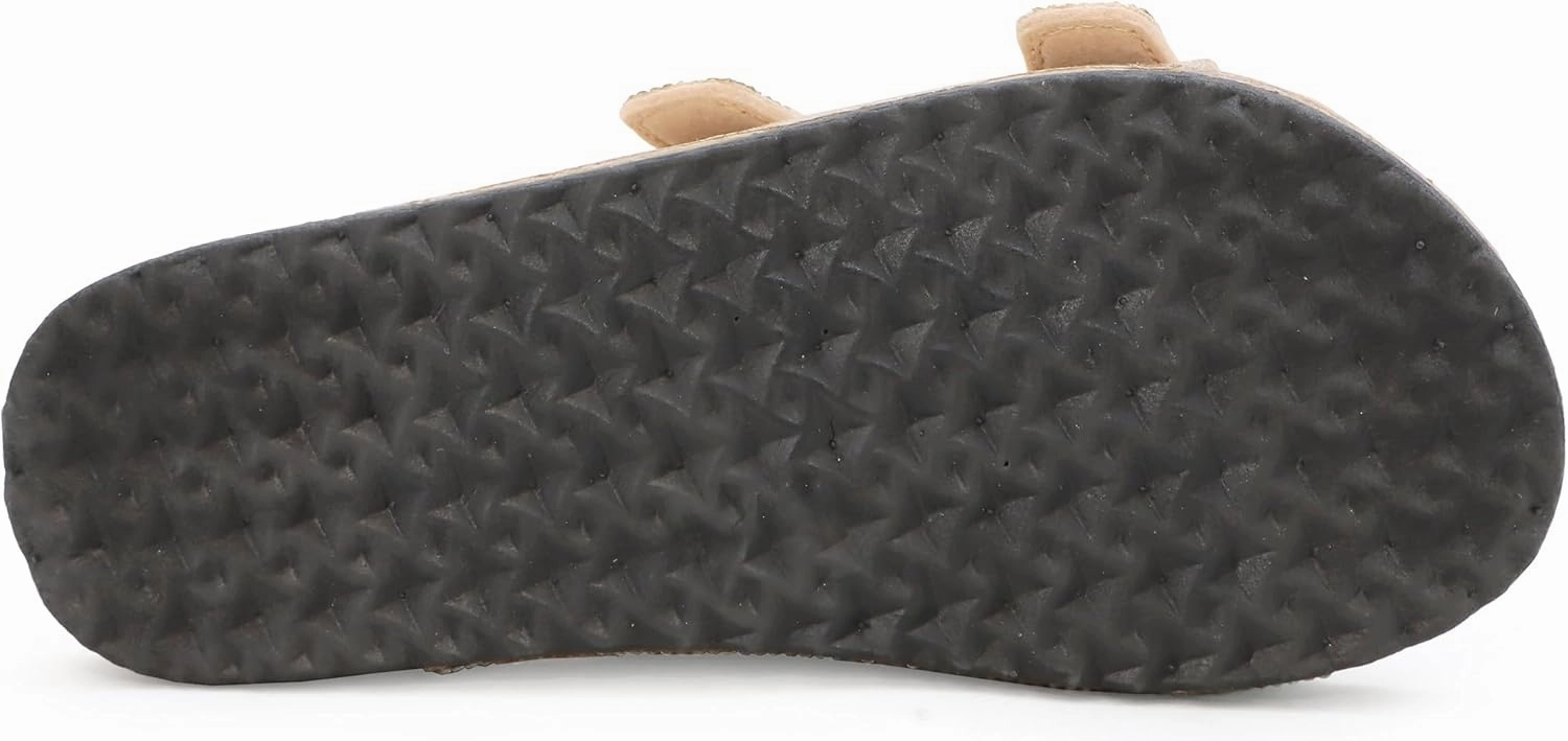 YOKI GIENNA-50Y Girls Sandals with Rhinestone-Encrusted Buckles, Cushioned Cork Footbed Flats, Girls Summer Sandals
