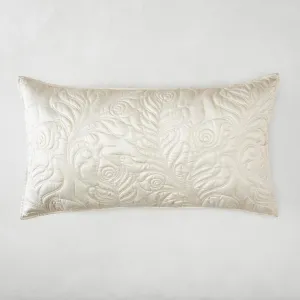 Z Gallerie Peacock Bedding King Shams Set, Luxury Charmeuse Pillow Covers, Envelope Closure Design Machine Washable Decorative Bedding Set of 2 in Champagne