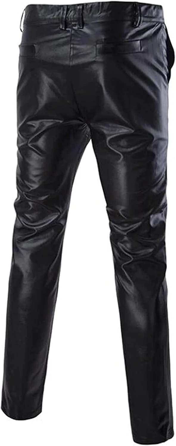 ZEROYAA Mens Night Club Metallic Gold Suit Pants/Straight Leg Trousers