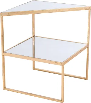 Zuo Modern Planes Side Table Gold & Mirror